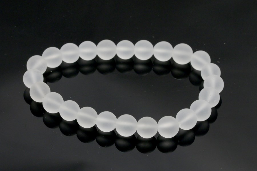 Image de Bergkristall Kugeln  8mm Armband matt