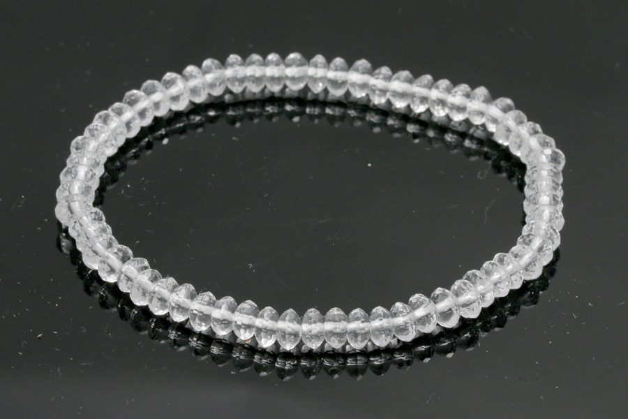 Bild von Bergkristall facettierte Button  6mm Armband