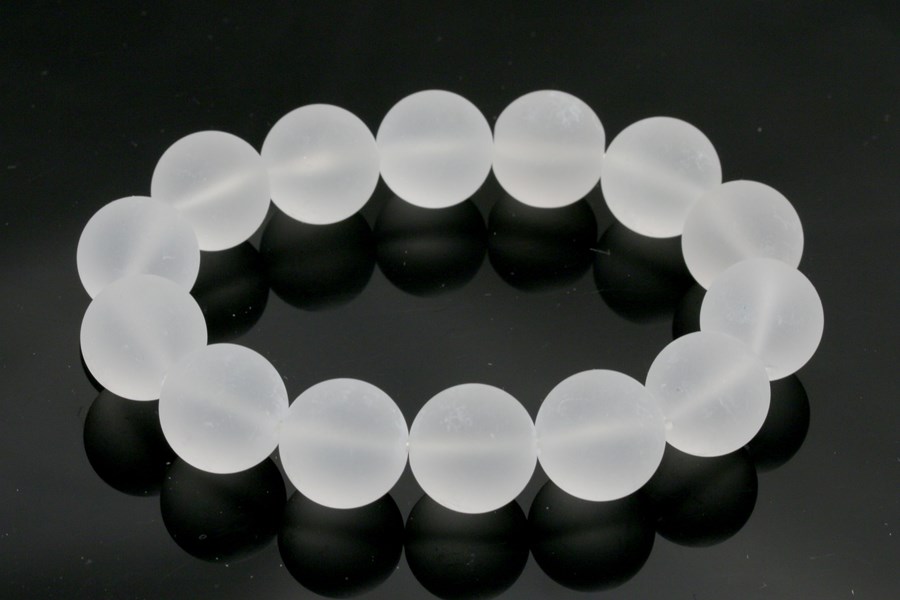 Bild von Bergkristall Kugeln 14mm Armband (matt)