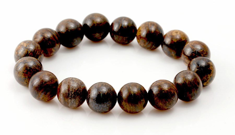 Bild von Bronzit Kugeln 12mm Armband
