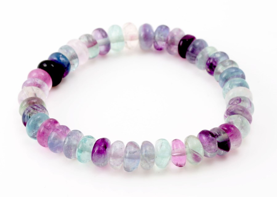 Bild von Fluorit Button  8mm Armband