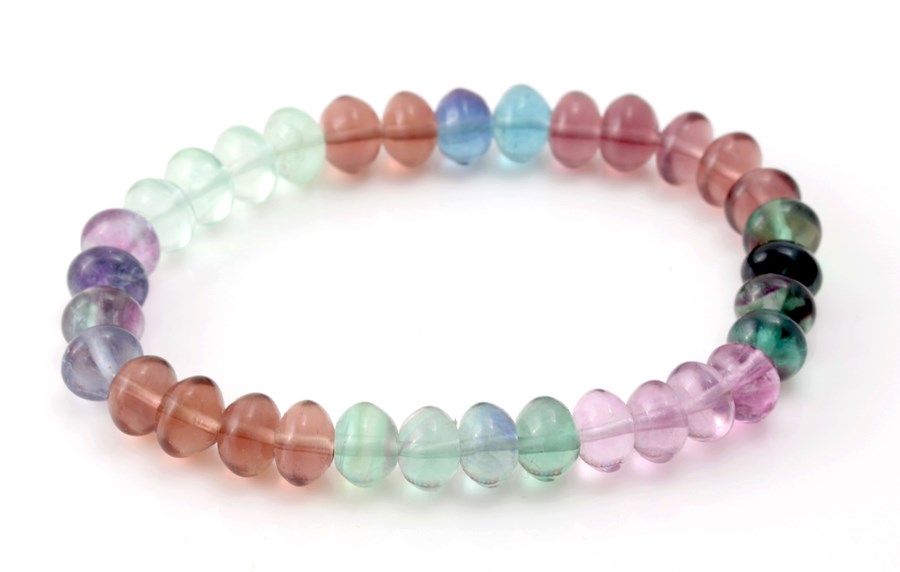 Bild von Fluorit Button  8mm Armband
