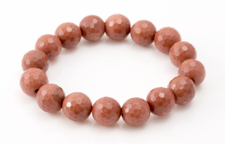 Goldfluss fac. Kugeln 14mm Armband (rot)