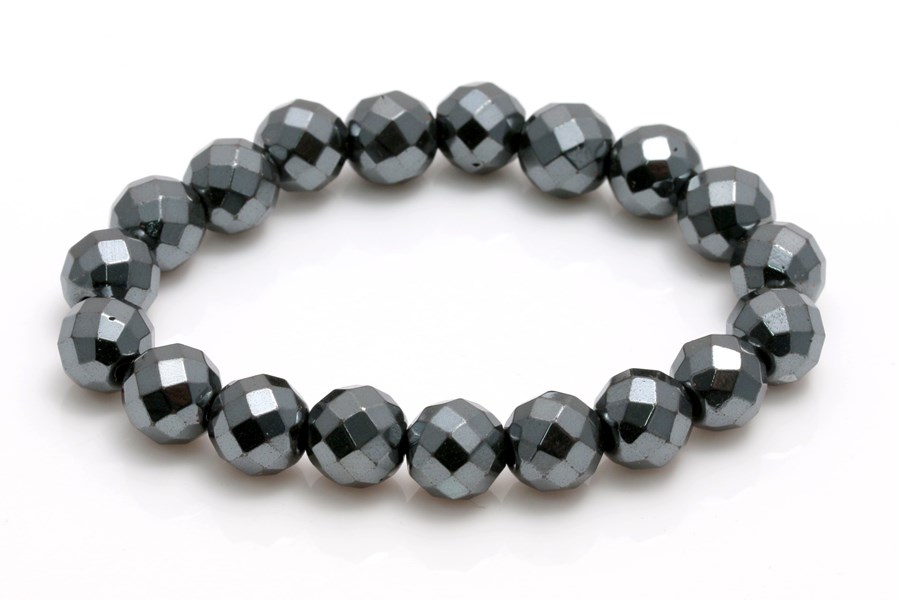 Bild von Hämatit facettierte Kugeln 10mm Armband