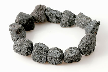 Image de Lava Roh-Nugget Armband ca. 16x21mm