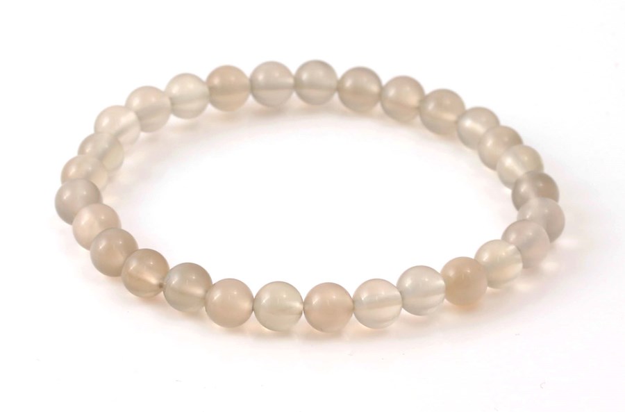 Bild von Mondstein Kugeln  6mm Armband (grau)