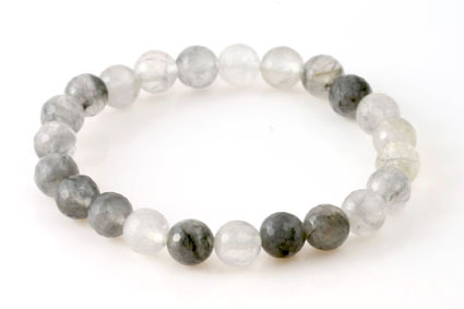Bild von Silberquarz fac. Kugeln  8mm Armband