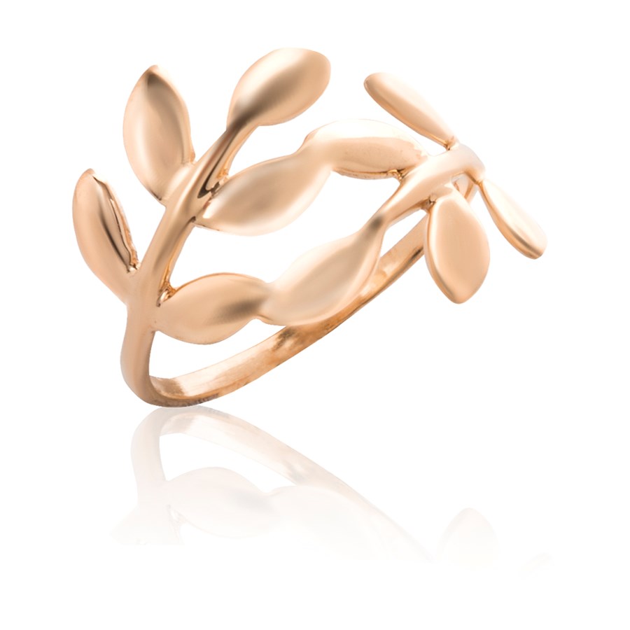 Bild von Double-Leaf Ring, Silber rosévergoldet