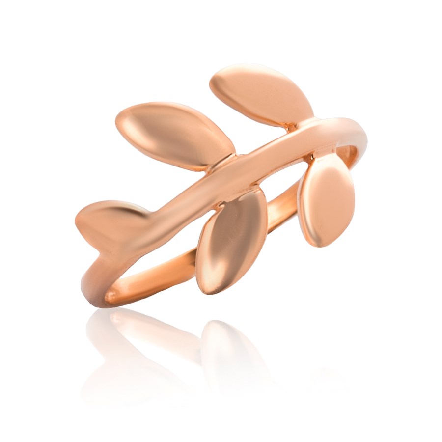 Immagine di Leaf Ring, Silber, rosévergoldet
