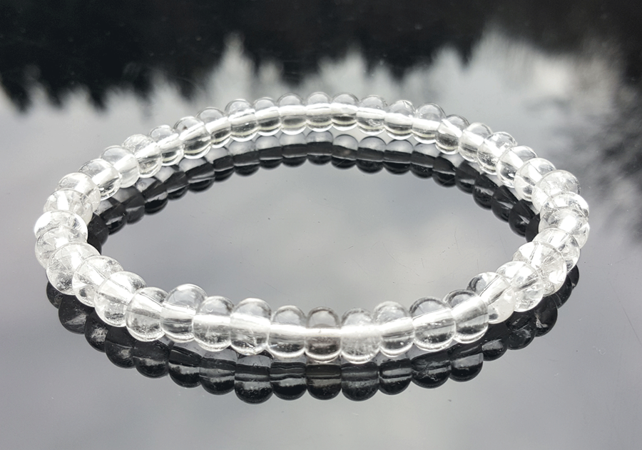 Bild von Bergkristall Button  6mm Armband