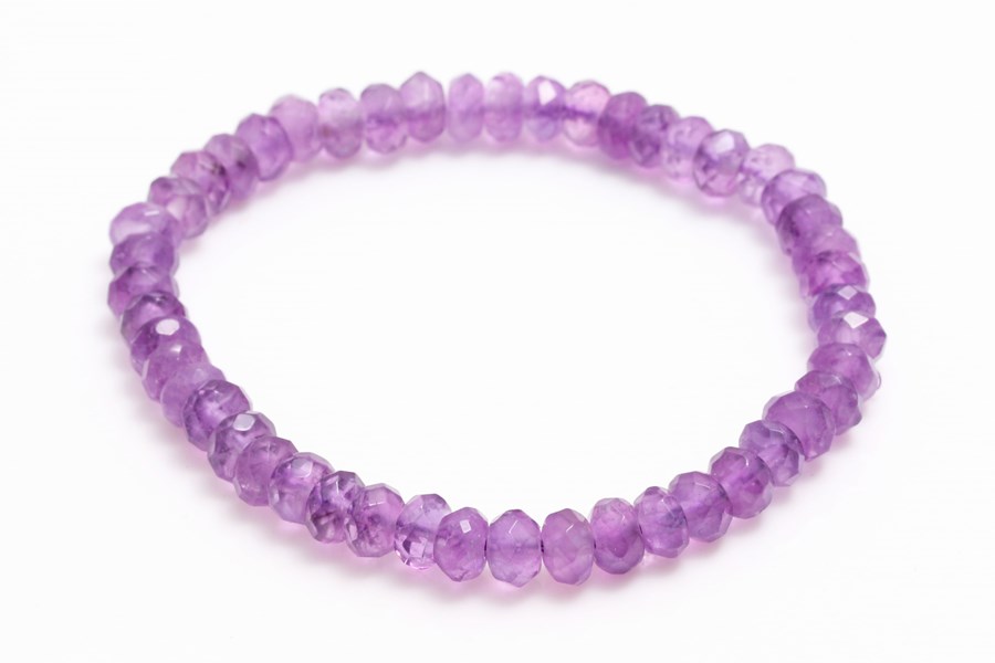 Image de Amethyst fac. Button  6mm Armband