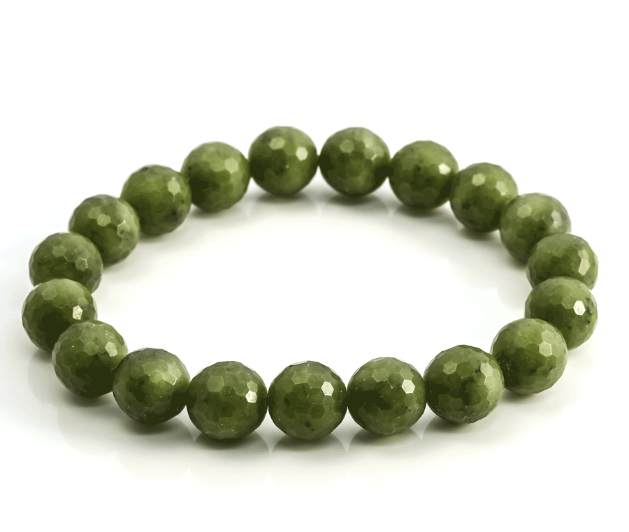 Image de Canada Jade facettierte Kugeln 10mm Armband