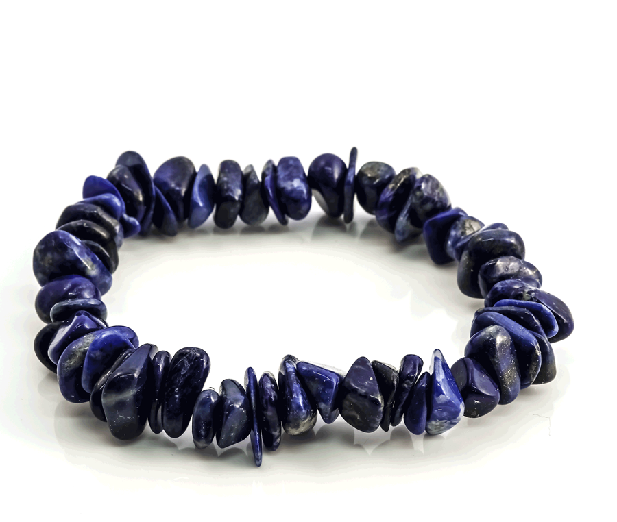 Bild von Lapis Chips 6-12mm Armband