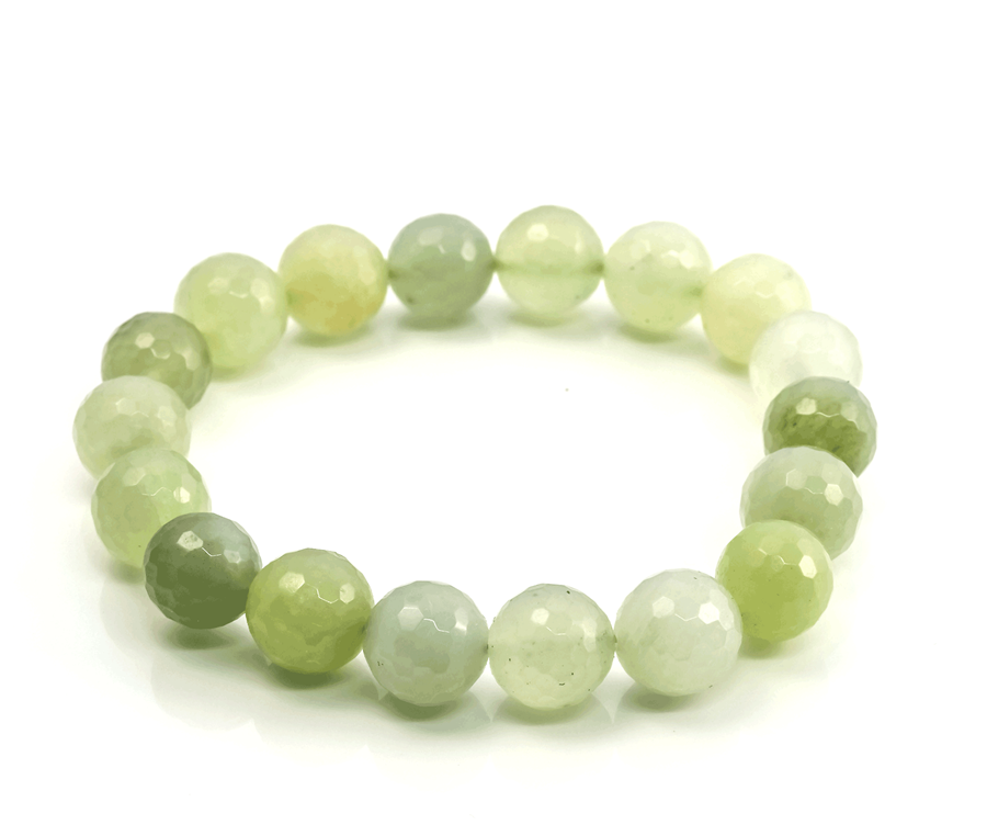 Bild von China Jade facettierte Kugeln 10mm Armband