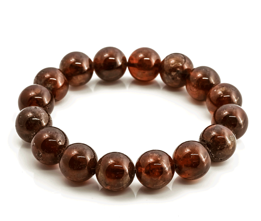 Bild von Hessonit Kugeln 12mm Armband Extra