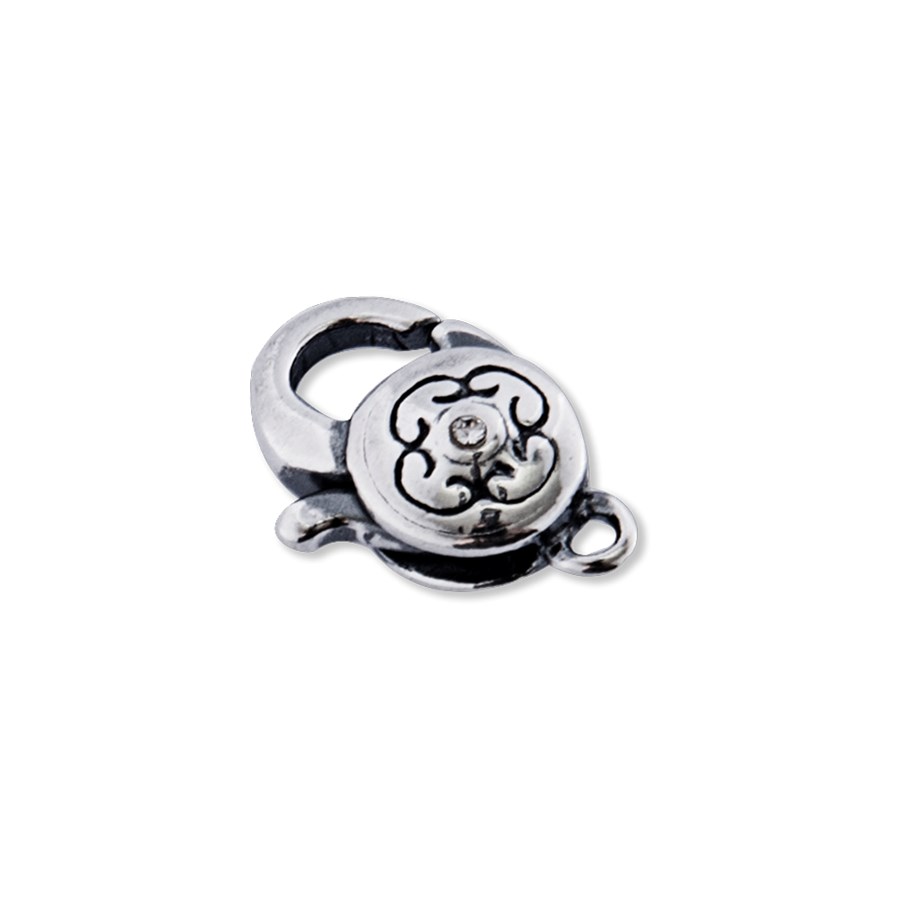 Image de Verschluss Blume Karabiner verziert 15x10mm, Silber 925 