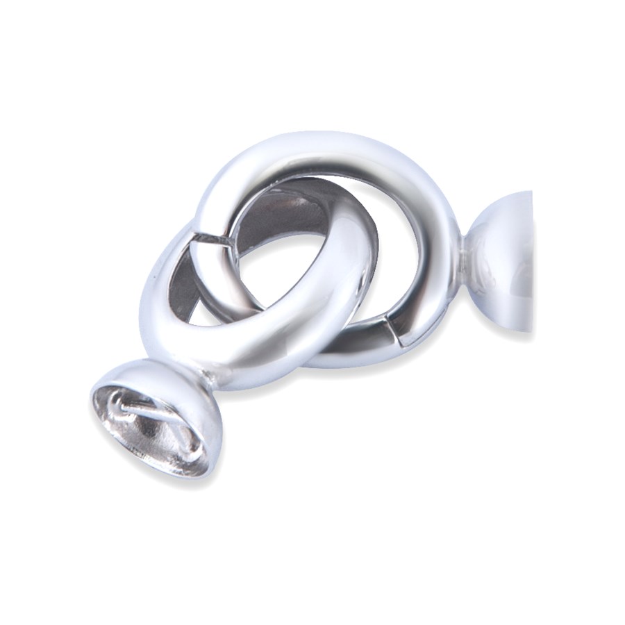 Bild von Verschluss Oval-Clip 14x16mm, Silber 925