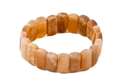 Bild von Mondstein Rechteck 10x18mm Armband (beige)